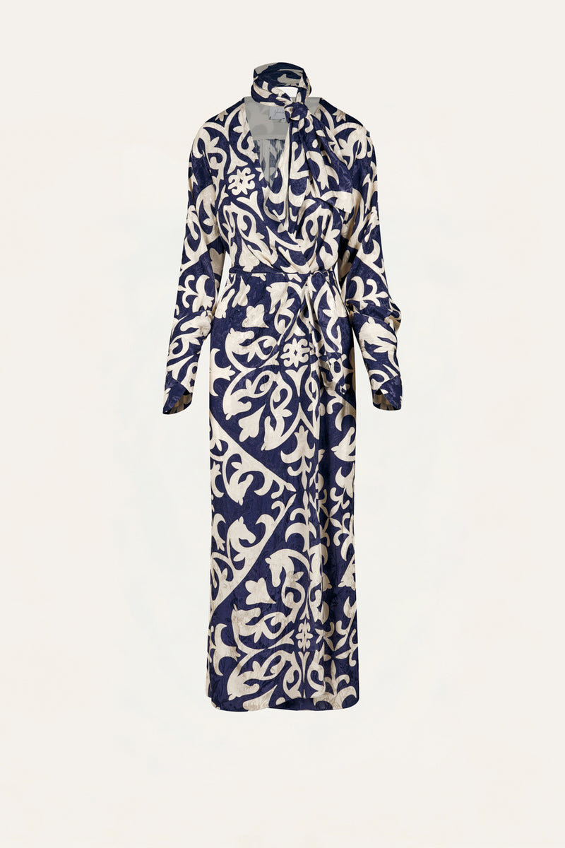johanna ortiz blue floral dress Unmooring Wrap - Pre Fall '26 _auto_vendor_svdr_99898820064 Sequin Floral V Neck Waist:36 Concealed back zip closure