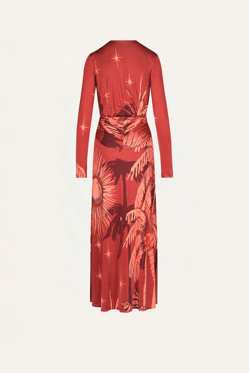 red wrap dress long sleeve Coral Marino Dress - Resort '26