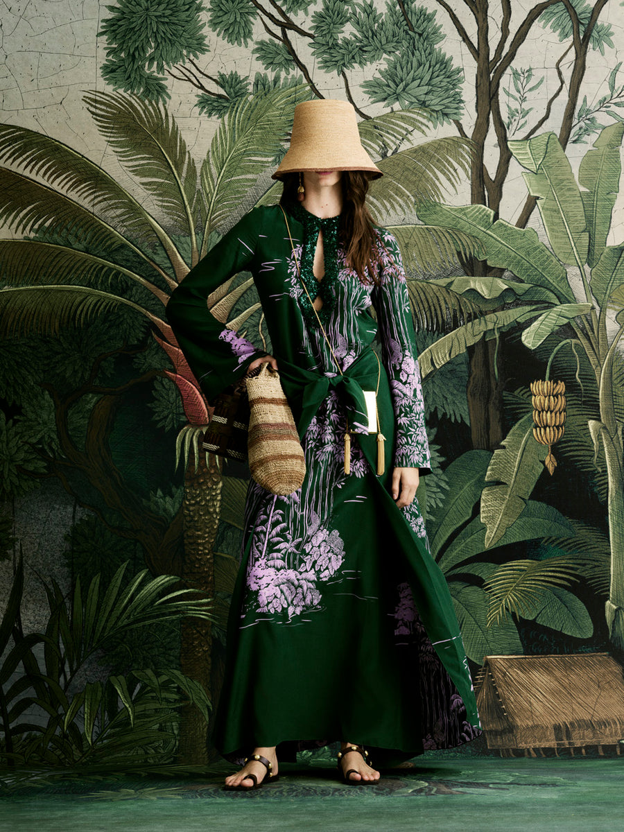 johanna ortiz green dress Modern Landscape Tunic - Spring Summer '26 resort wear for men