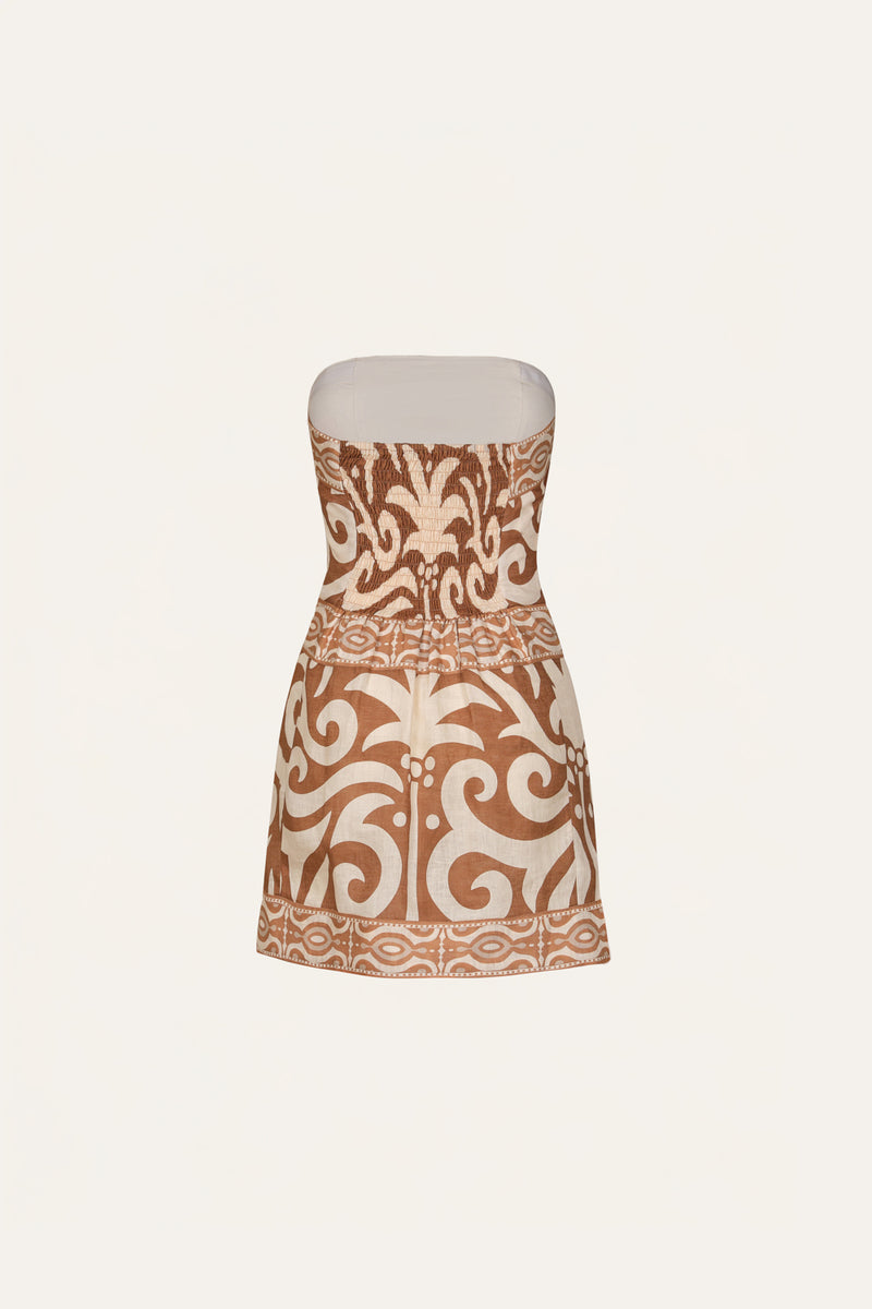 Johanna Ortiz Ra?z Ritual Mini Dress - Camel & Ecru Johanna Ortiz Ra?z Ritual Mini Dress - Camel & Ecru