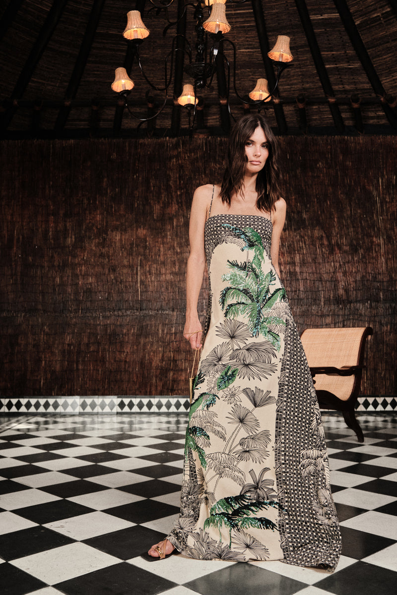 johanna ortiz green dress Simbologia Floral Multi Layered Burgundian dress The finishing is precise Size:3 (M)