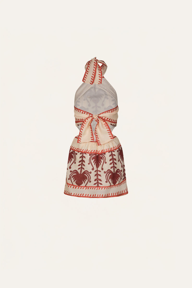 johanna ortiz the power of the sea embroidered mini dress Johanna Ortiz Power Of The Sea Mini Dress In Ecru/blue