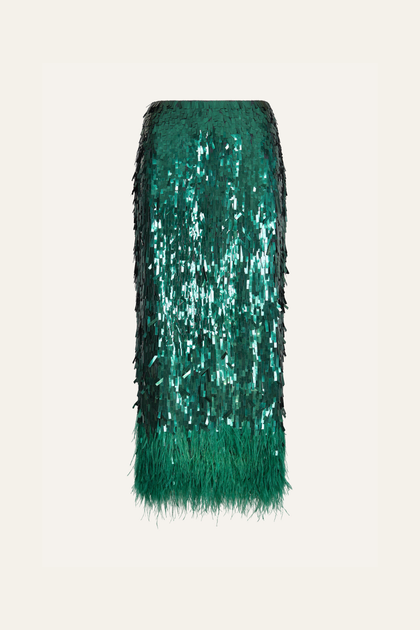 Visually Engaging Skirt in Forest Green