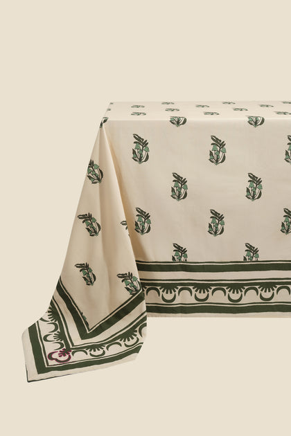 Gems Of The Tropics Rectangular Tablecloth in Green