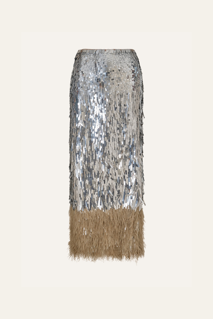 Visually Engaging Skirt in Silver