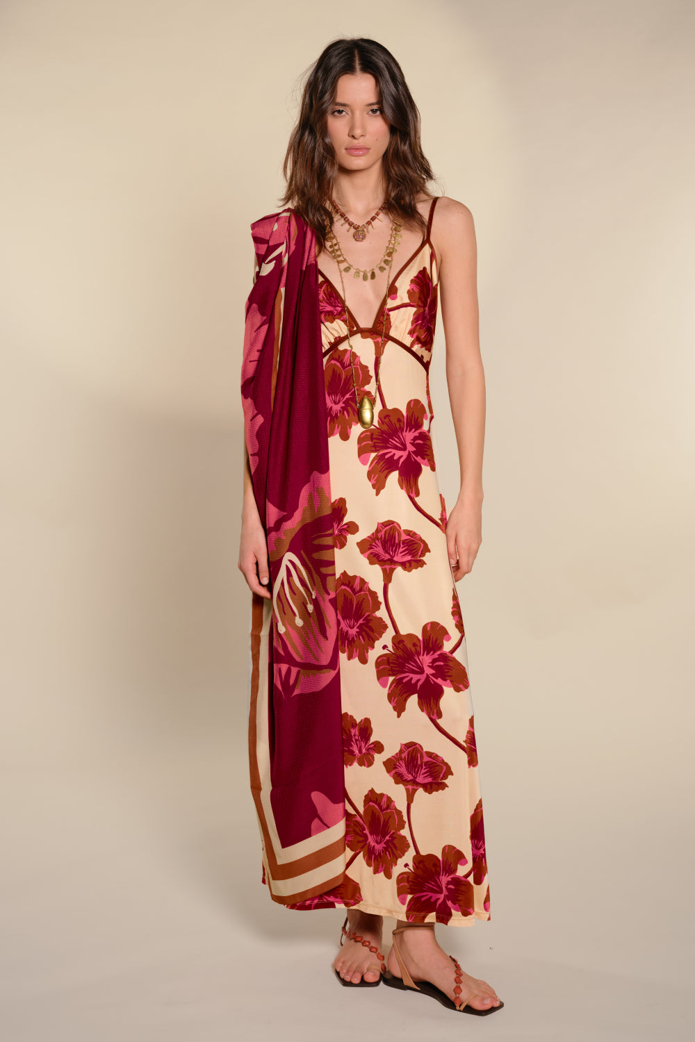 ANDRÉSD damask gather dress Justin Alexander | The Dress Shop - 88428 | The Dress Shop