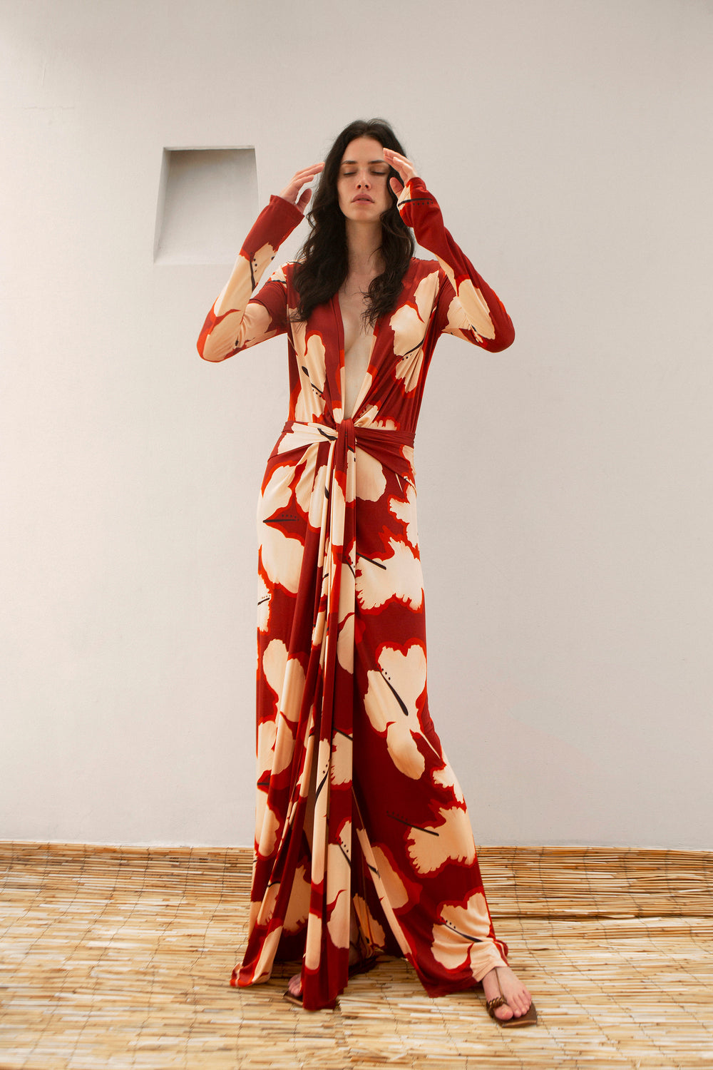 【関税送料込み】Johanna Ortiz Ankle Dress Coral Marino Ankle Dress - Resort '25 | Johanna Ortiz