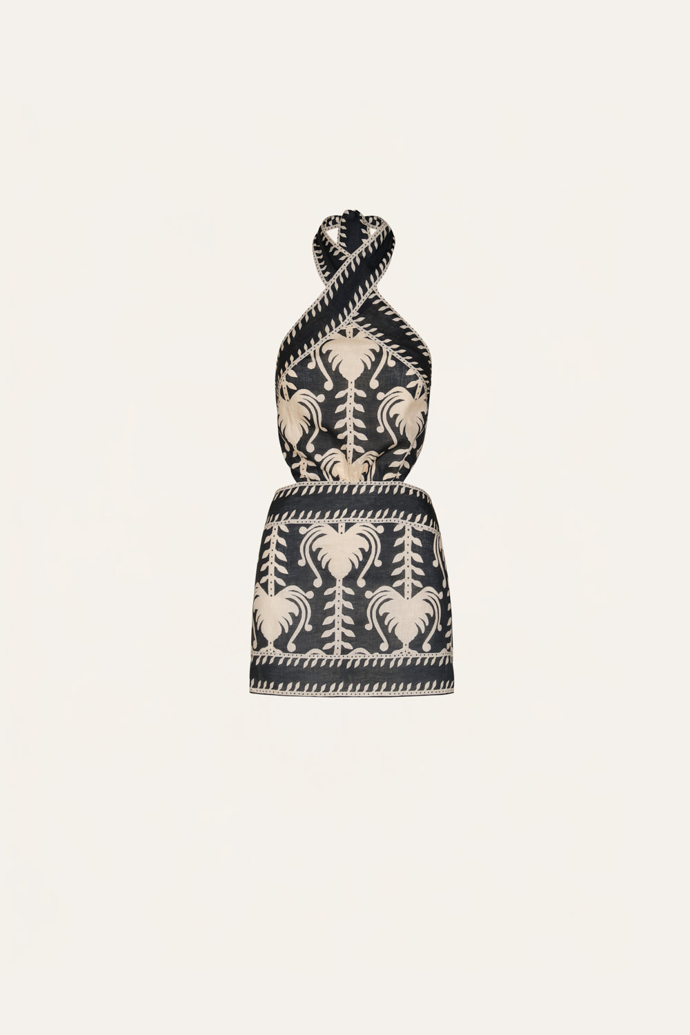 Johanna Ortiz Linen Strength Mini Dress - Black/Ecru Johanna Ortiz Linen Strength Mini Dress - Black/Ecru