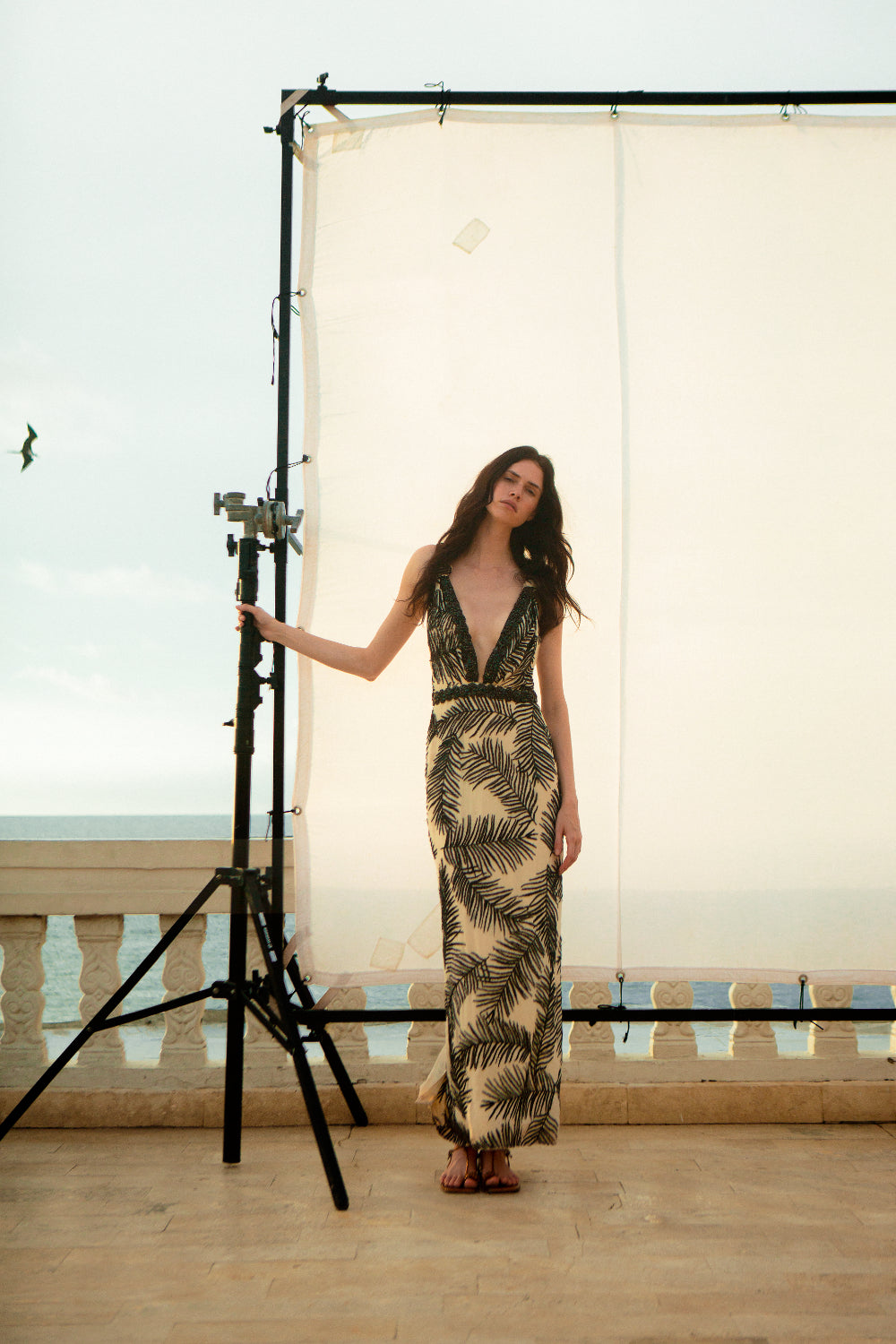 【関税送料込み】Johanna Ortiz ジョハンナオーティズ MaxiDress Johanna Ortiz - Santa Cruz Ecru & Black Maxi Dress